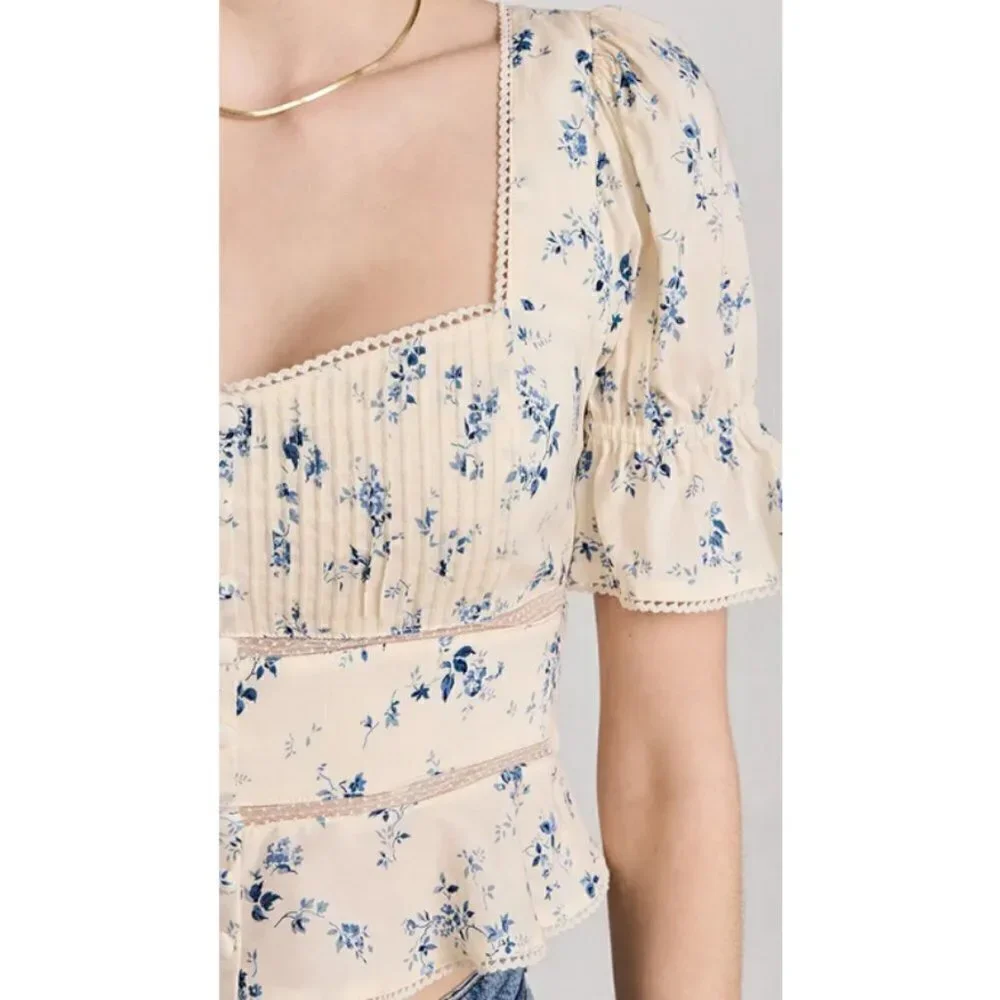💕REFORMATION💕 Daphne Top ~ Orlaya Floral Print 10 NWT